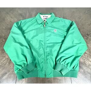 Vintage 90s Y2K Tommy Hilfiger Harrington Jacket Men's Large Green Zip-Up